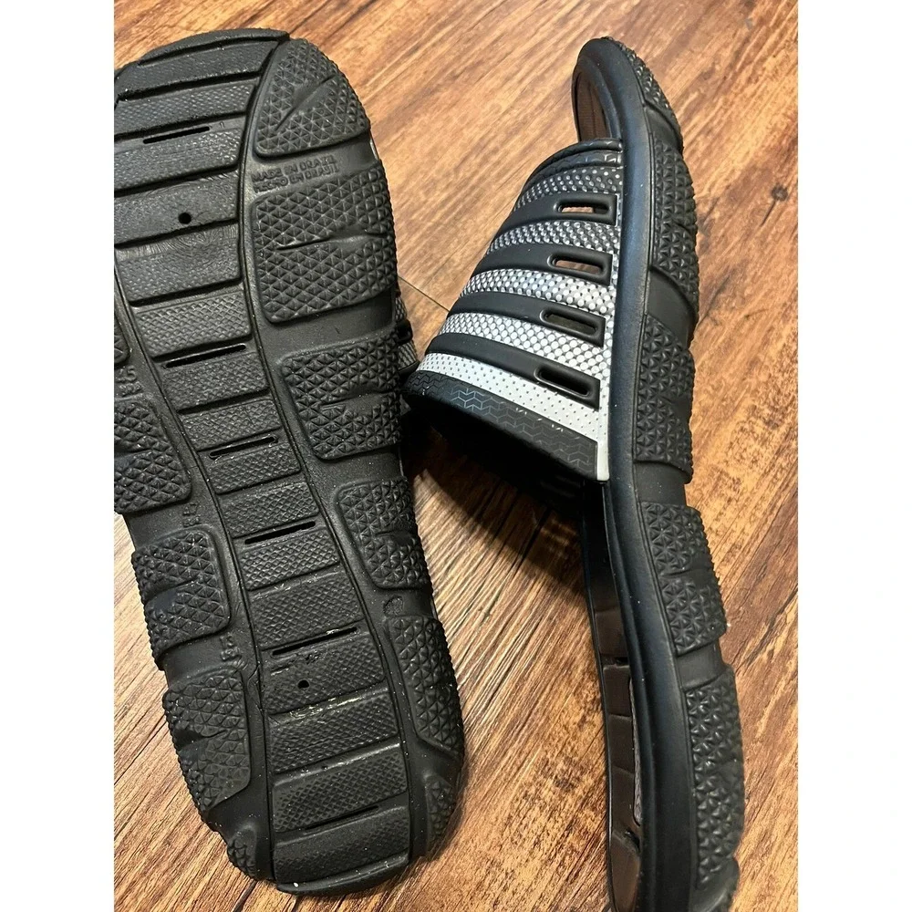Rider‎ Men's Slide Sandals Size 13/47 All Rubber  Black/White Summer Beach